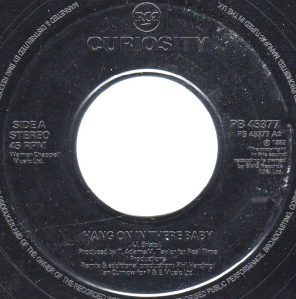 Curiosity - Hang On In There Baby - Used Vinyl Record 7" image 1