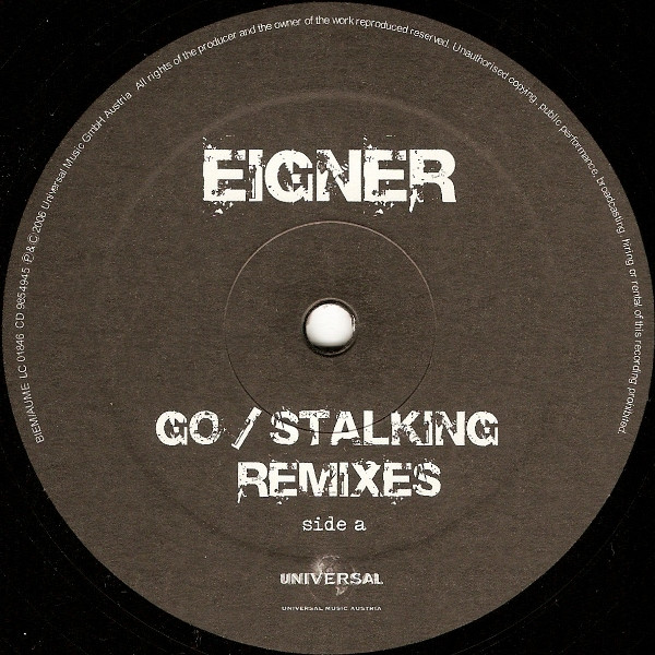 Christian Eigner - Go / Stalking Remixes - Vinyl Record 12" image 1