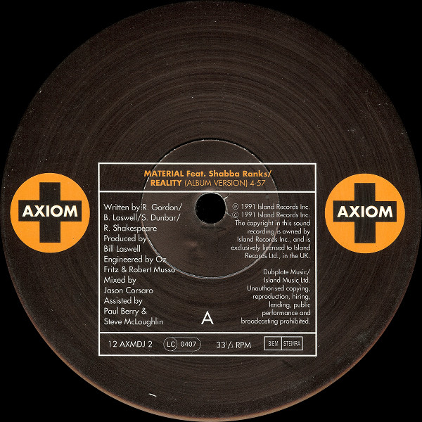 Material - Reality - Used Vinyl Record 12" image 1