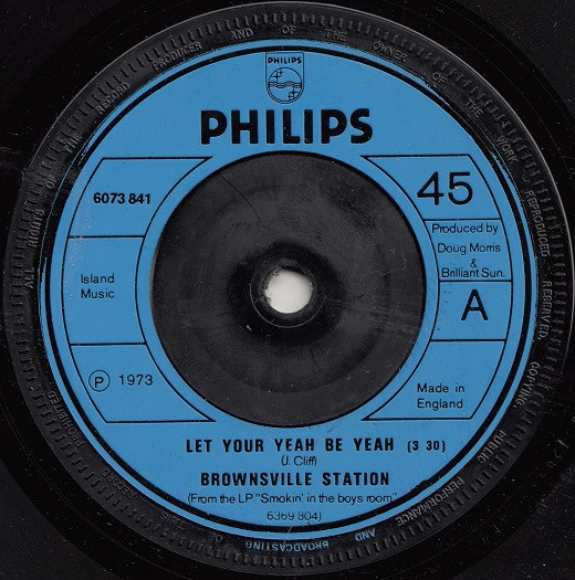 Brownsville Station - Let Your Yeah Be Yeah - Used Vinyl Record 7" image 1