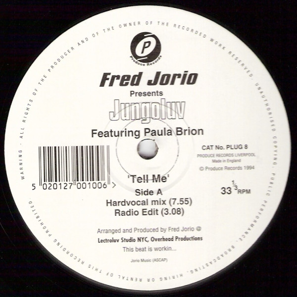 Fred Jorio - Tell Me - Used Vinyl Record 12" image 1