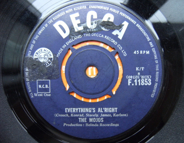 Mojos - Everything's Al' Right - Used Vinyl Record 7 image 1