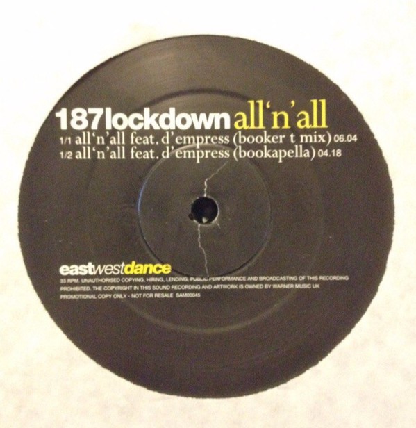 187 Lockdown - All 'N' All - Used Vinyl Record 12" image 1