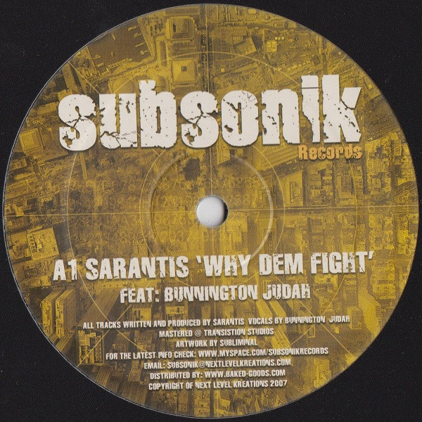 Sarantis - Why Dem Fight / Outlaw Dub - Vinyl Record 12" image 1