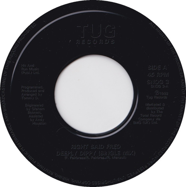 Right Said Fred - Deeply Dippy - Used Vinyl Record 7" image 1
