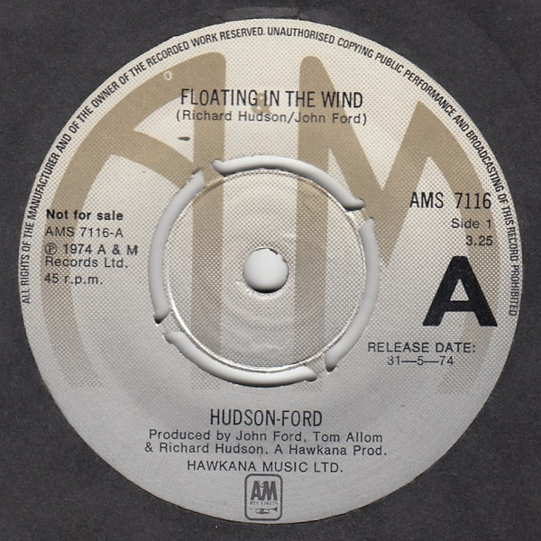 Hudson-Ford - Floating In The Wind - Used Vinyl Record 7" image 1