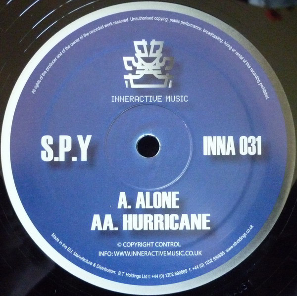 S.P.Y. - Alone / Hurricane - Vinyl Record 12" image 1