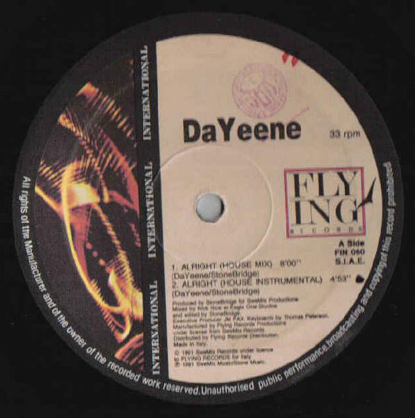 DaYeene - Alright - Used Vinyl Record 12" image 1