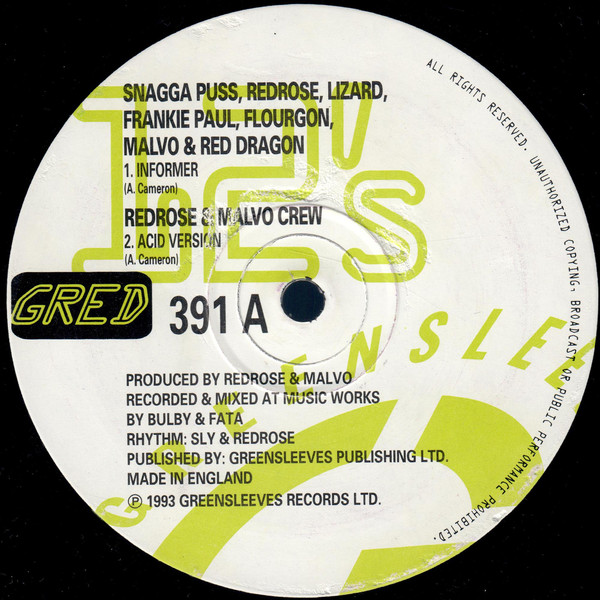 Snagga Puss - Informer - Used Vinyl Record 12" image 1