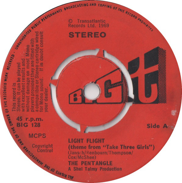 Pentangle - Light Flight (Theme From "Take Three Girls") - Used Vinyl image 1