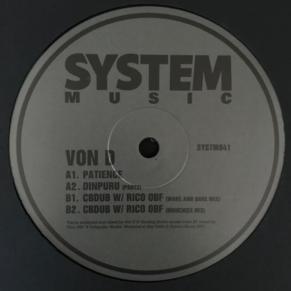 Von D - Patience EP - Vinyl Record 12" image 1