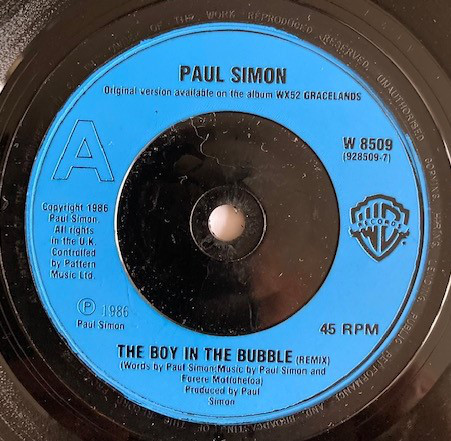 Paul Simon - Boy In The Bubble (Remix) - Used Vinyl Record 7" image 1