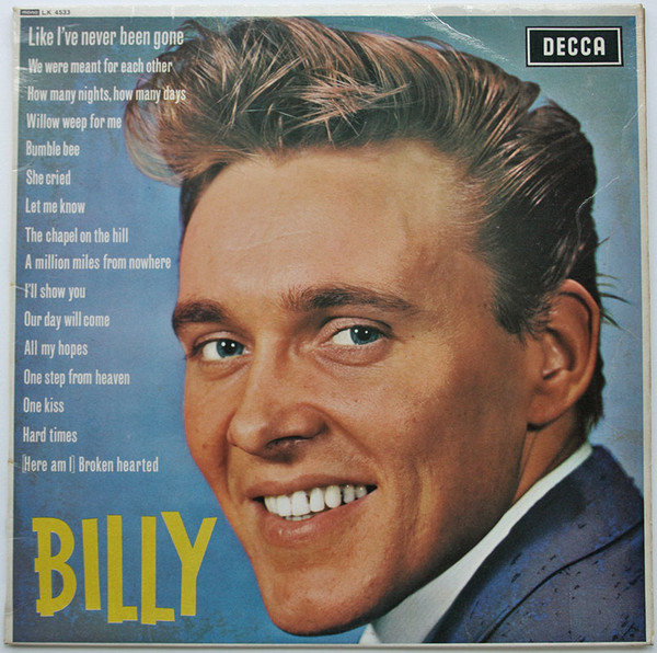 Billy Fury - Billy - Used Vinyl Record image 1