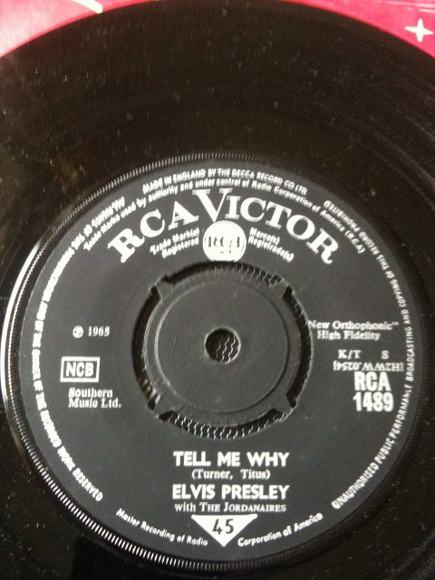 Elvis Presley - Tell Me Why / Puppet On A String - Used Vinyl Record 7" image 1