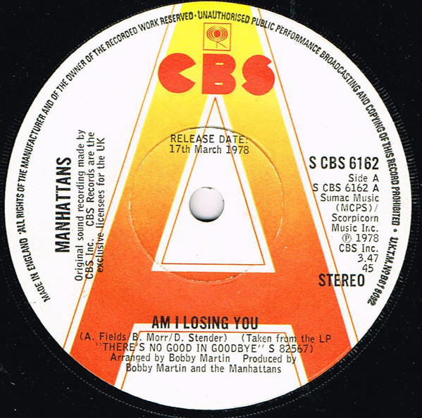 Manhattans - Am I Losing You - Used Vinyl Record 7" image 1