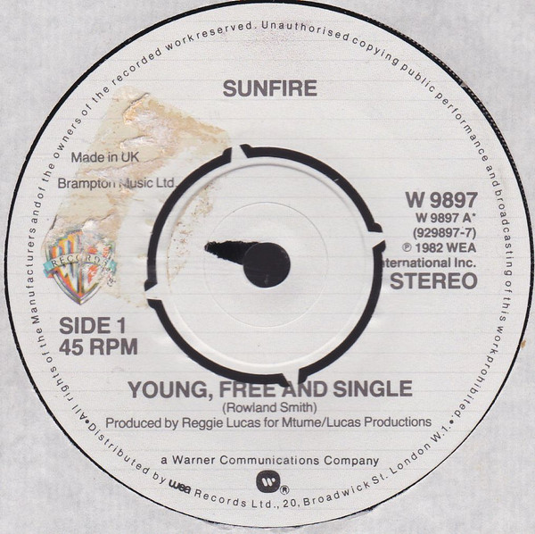 Sunfire - Young, Free And Single / Shake Your Body - Used Vinyl Recor image 1