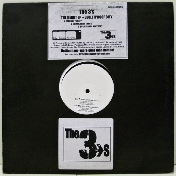 3's - Debut EP - Bulletproof City - Vinyl Record 12" image 1