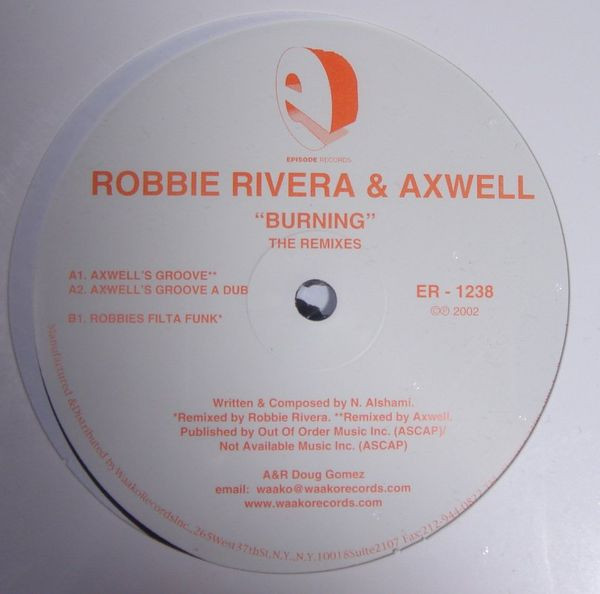 Robbie Rivera - Burning (The Remixes) - Used Vinyl Record 12" image 1