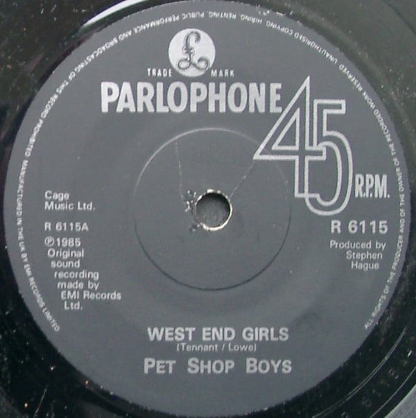 Pet Shop Boys - West End Girls - Used Vinyl Record 7" image 1