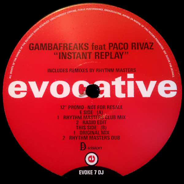 Gambafreaks - Instant Replay - Used Vinyl Record 12" image 1