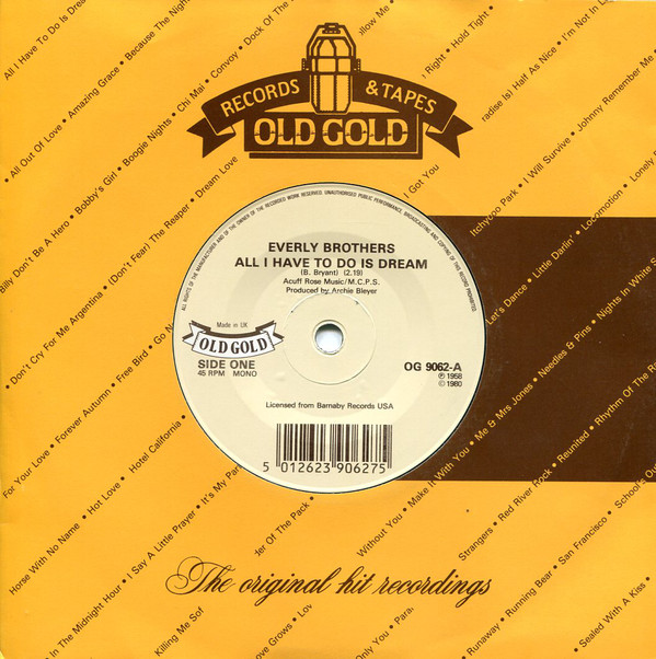 Everly Brothers - All I Have To Do Is Dream - Used Vinyl Record 7" image 1