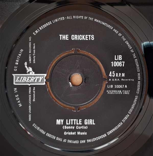 Crickets - My Little Girl - Used Vinyl Record 7 image 1