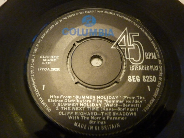 Cliff Richard & The - Summer Holiday - Used Vinyl Record 7" image 1
