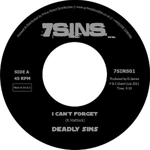 Deadly Sins - I Can't Forget - Vinyl Record 7" image 1