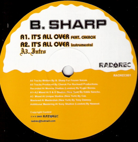 B. Sharp - It's All Over - Used Vinyl Record 12" image 1