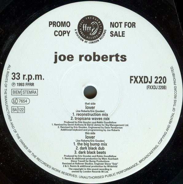 Joe Roberts - Lover - Used Vinyl Record 12" image 1