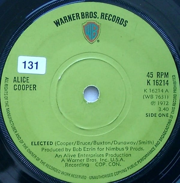 Alice Cooper - Elected - Used Vinyl Record 7" image 1