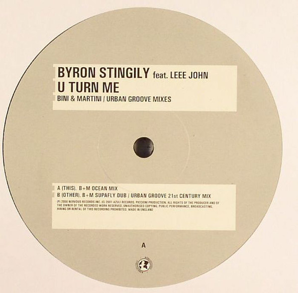 Byron Stingily - U Turn Me (Bini + Martini / Urban Groove Mixes) - Used image 1