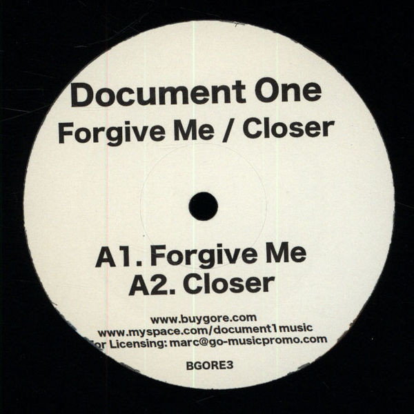 Document One - Forgive Me / Closer - Vinyl Record 12" image 1