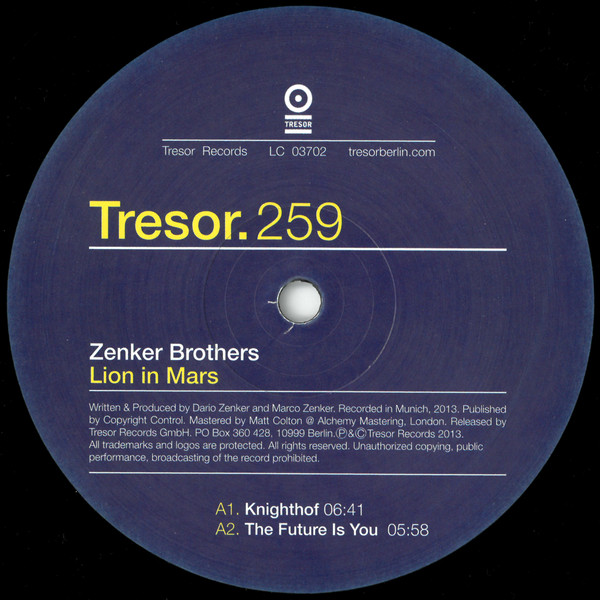 Zenker Brothers - Lion In Mars - Vinyl Record 12" image 1