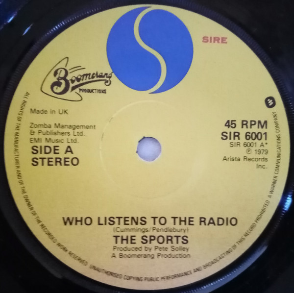 Sports - Who Listens To The Radio - Used Vinyl Record 7" image 1