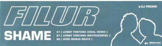 Filur - Shame (Lenny Fontana Remixes) - Used Vinyl Record 12" image 1