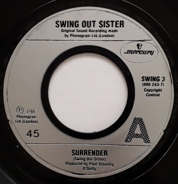 Swing Out Sister - Surrender - Used Vinyl Record 7" image 1