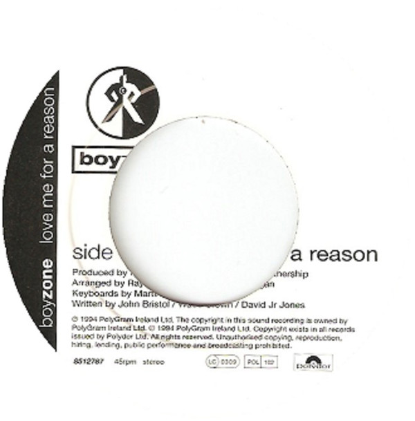 Boyzone - Love Me For A Reason - Used Vinyl Record 7" image 1