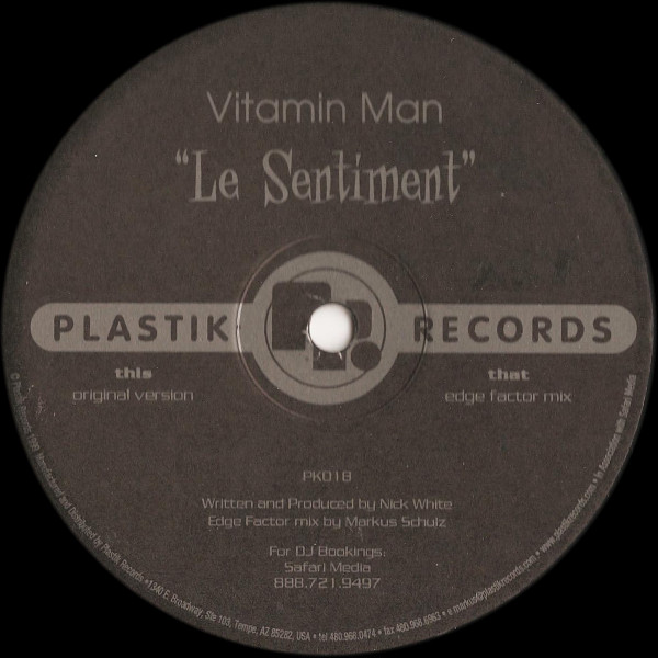 Vitamin Man - Le Sentiment - Used Vinyl Record 12" image 1