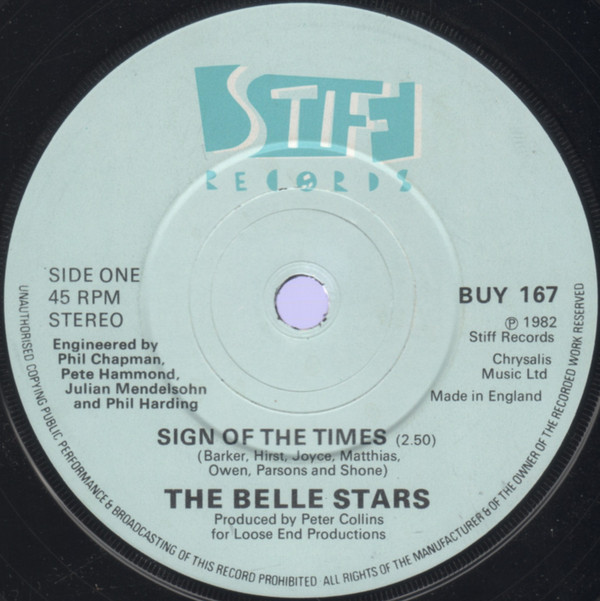 Belle Stars - Sign Of The Times - Used Vinyl Record 7" image 1