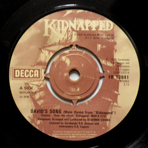 Vladimir Cosma - Kidnapped - Used Vinyl Record 7" image 1
