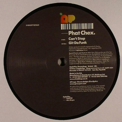 Phat Chex - Can't Stop / Git Da Funk - Vinyl Record 12" image 1