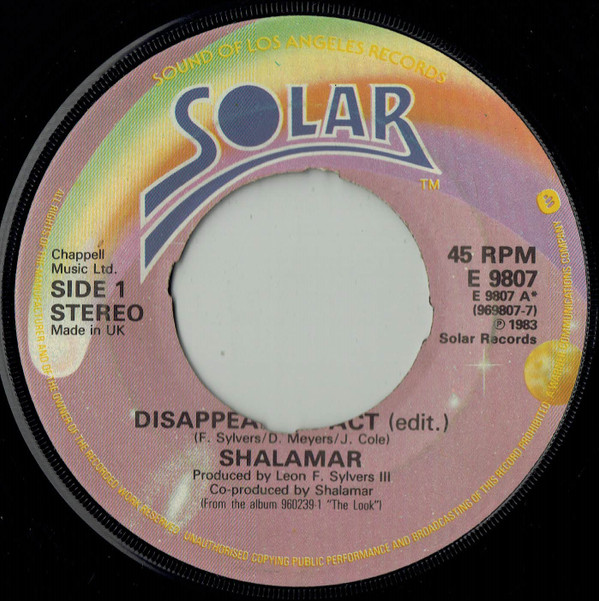 Shalamar - Disappearing Act (Edit.) - Used Vinyl Record 7" image 1