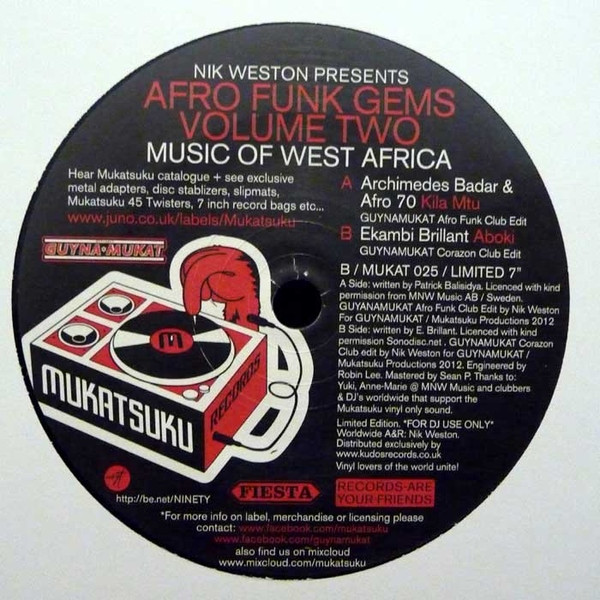 Archimedes Badkar - Nik Weston Presents Afro Funk Gems Volume Two: Mu image 1