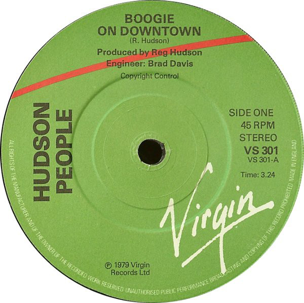 Hudson People - Boogie On Downtown - Used Vinyl Record 7" image 1