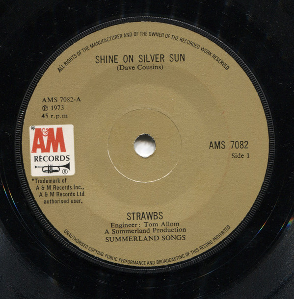 Strawbs - Shine On Silver Sun - Used Vinyl Record 7" image 1