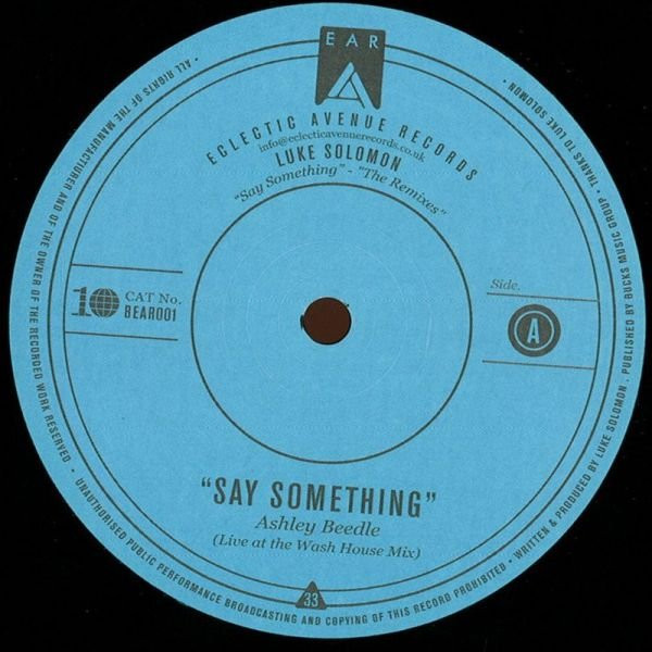 Luke Solomon - Say Something - The Remixes - Vinyl Record 12" image 1