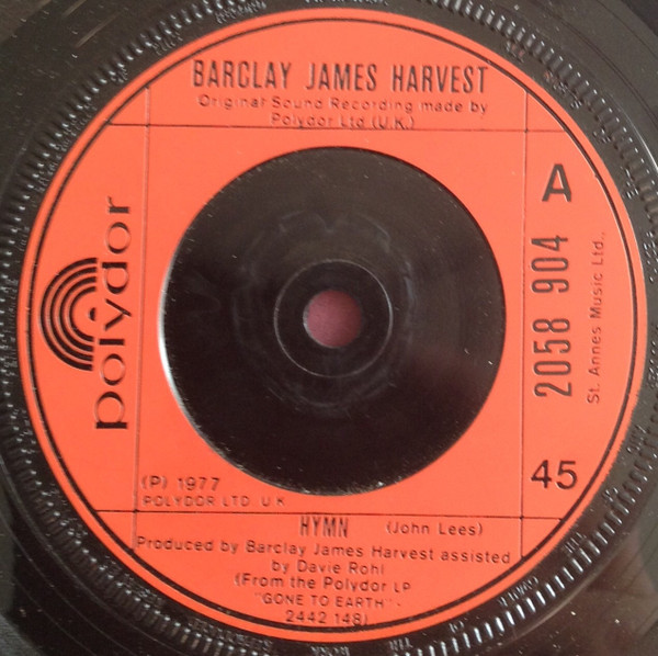 Barclay James Harves - Hymn / Our Kid's Kid - Used Vinyl Record 7" image 1