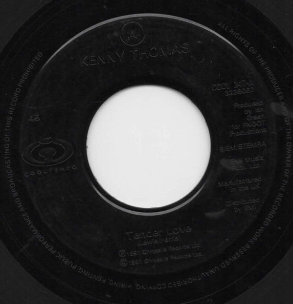 Kenny Thomas - Tender Love - Used Vinyl Record 7" image 1
