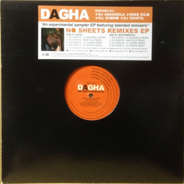Dagha - No Sheets Remixes EP - Used Vinyl Record 12" image 1